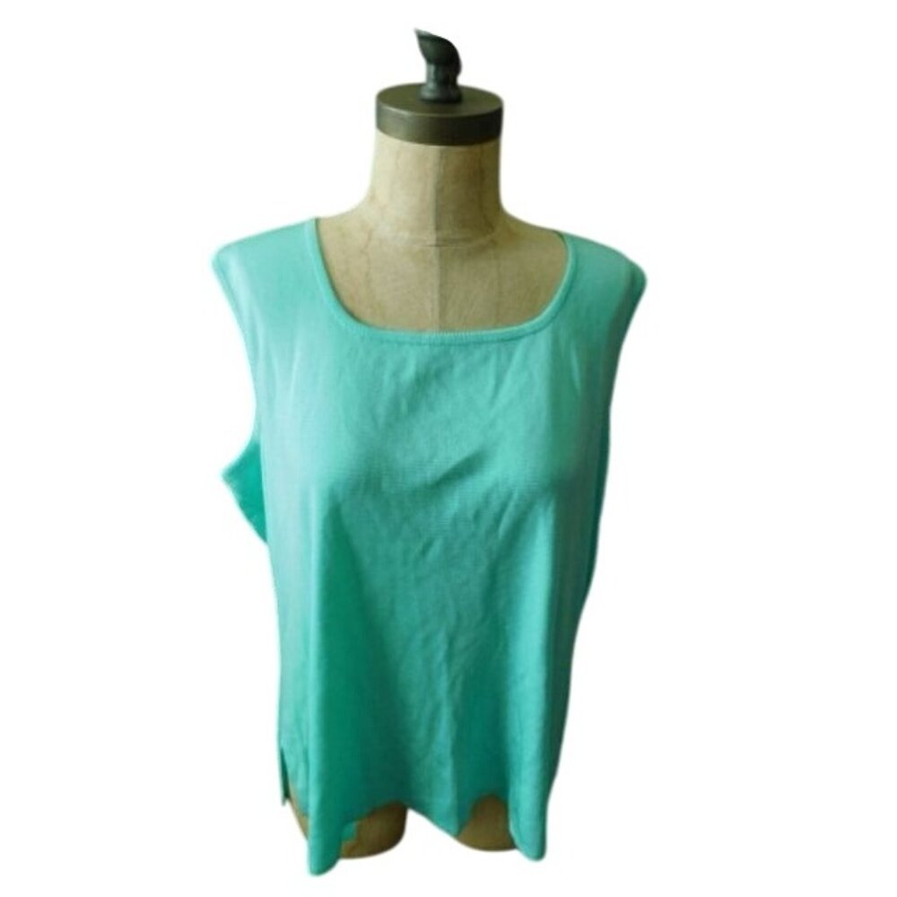 Ming Wang Size XL Designer Scoop neck Knit Sleeveless Top